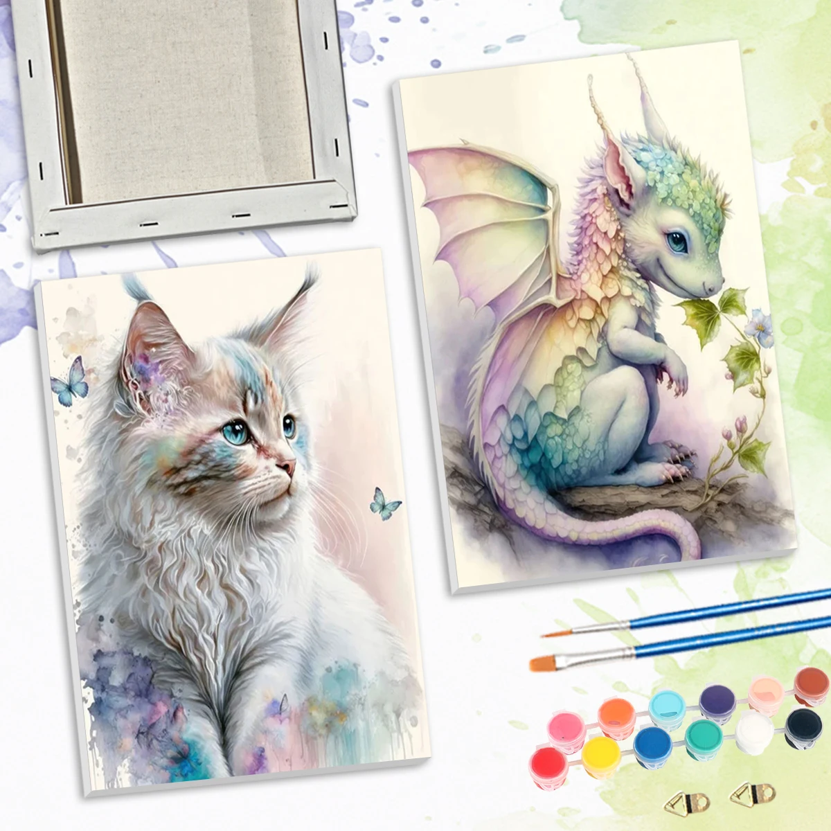 

SDOYUNO Paint By Numbers For Beginner Art Animals 20x30cm ready Frame Cute animal simple color picture digital oil painting set
