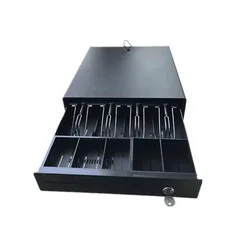 Removable Cash Drawer Box with RFID, Three-gear Lock, 5 Grid Coin and 4 Bill Tray with Clip, Supermarket Classify Organizer, RJ1