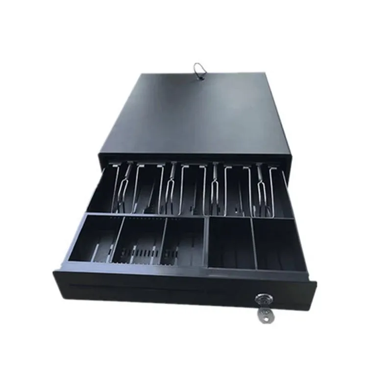 Removable Cash Drawer Box with RFID, Three-gear Lock, 5 Grid Coin and 4 Bill Tray with Clip, Supermarket Classify Organizer, RJ1