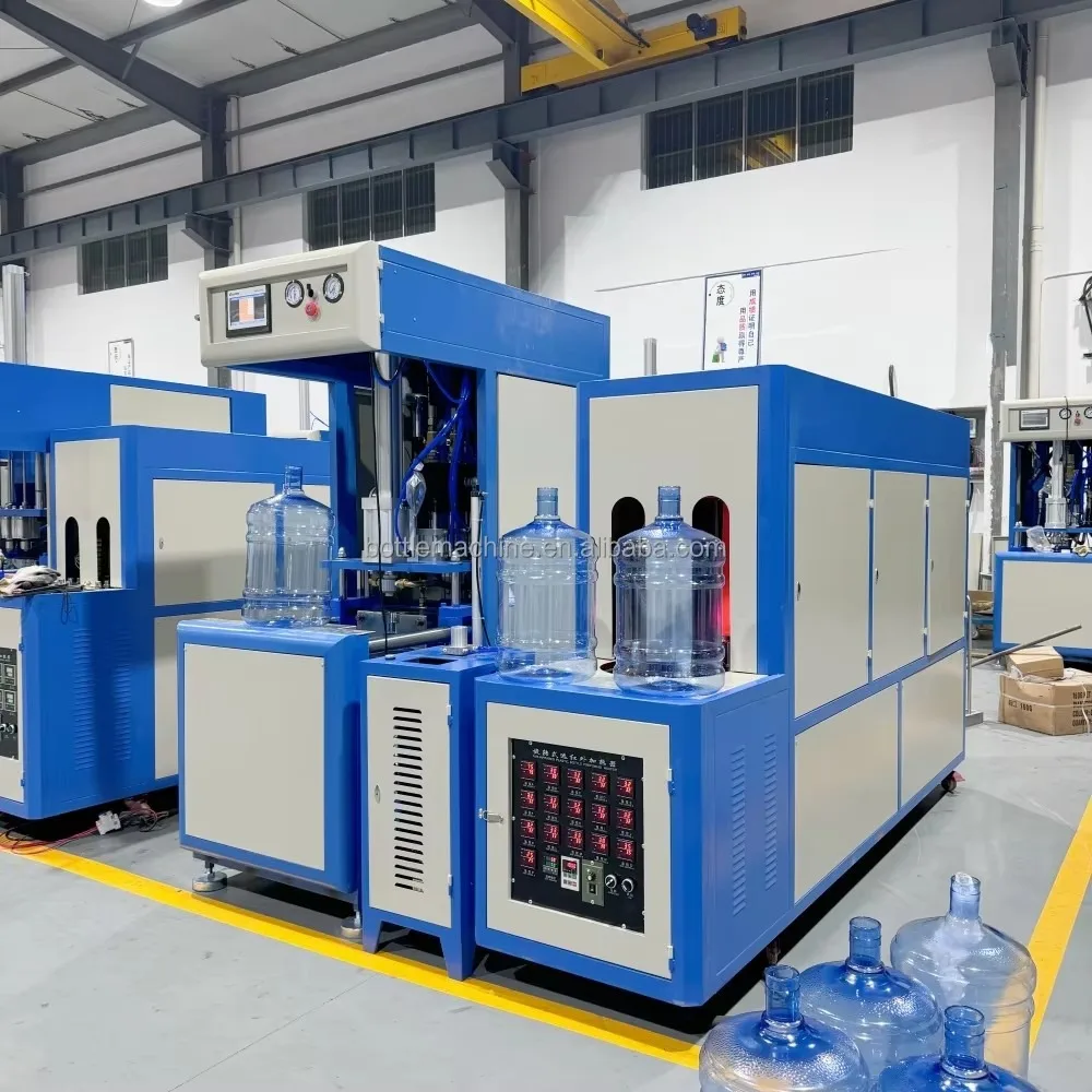 10L Plastic Bottle Making Machine 2-Cavity Semi-Automatic PET Blow Molding Machine with Air Cylinder Rotary