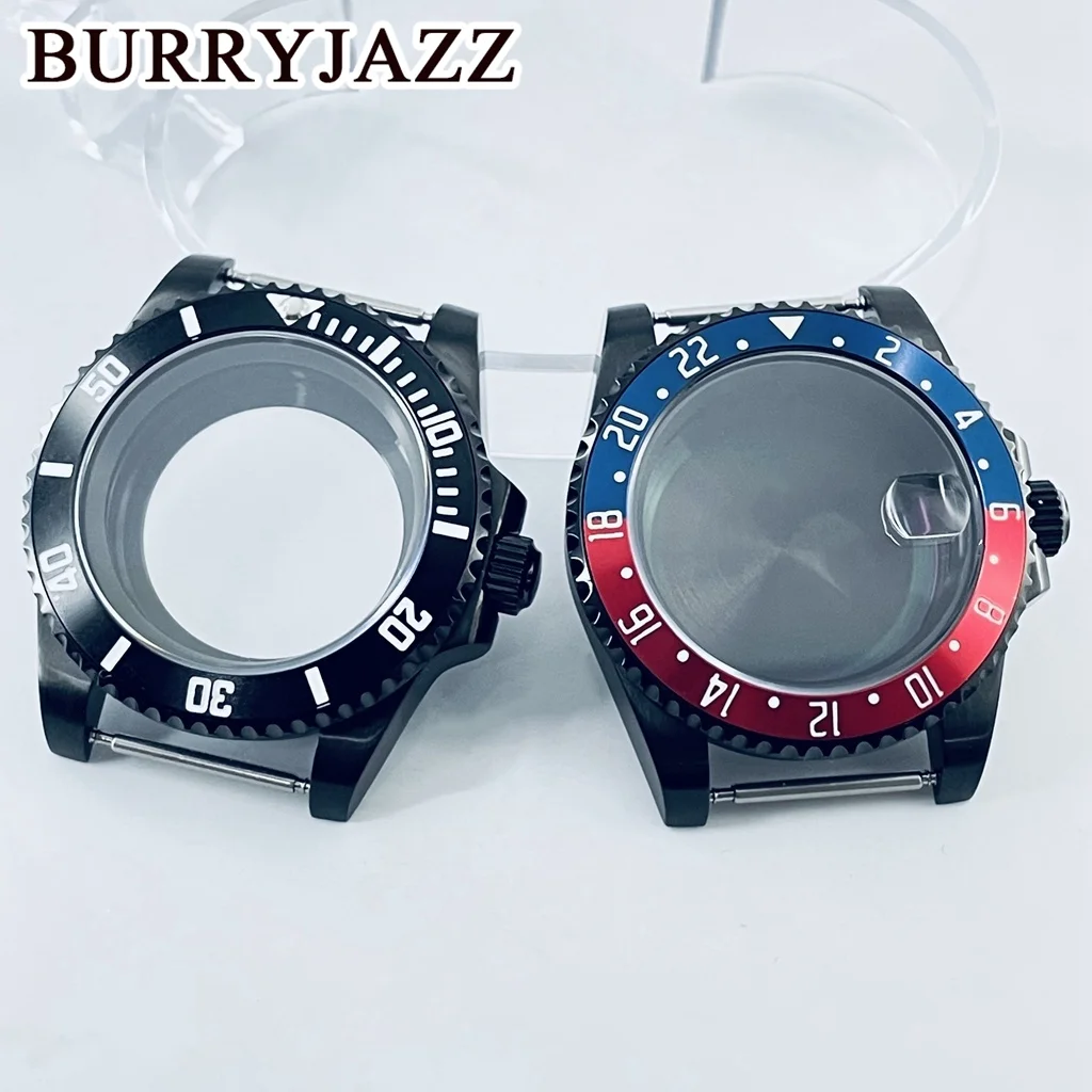 

BURRYJAZZ 40mm SUB/GMT Case NH35 NH36 NH34 NH38 NH70 NH72 ETA2824 PT5000 Watch Case Sapphire Glass Aluminium Bezel