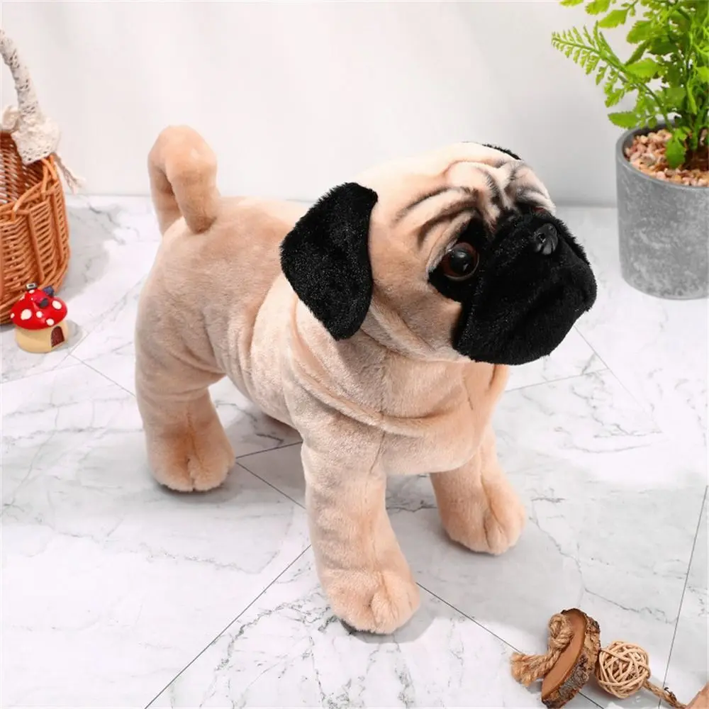 Christmas Gifts Kids Gift Standing Lifelike Dog Soft 33cm Plush Toys Plush Dog Pug Dog Plush Stuffed Animals