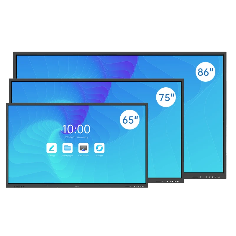 Factory Price 110 86 75 65 Inch Multi Touch Screen All in One TV Smart Board Flat Panel Interactive Whiteboard for Sale