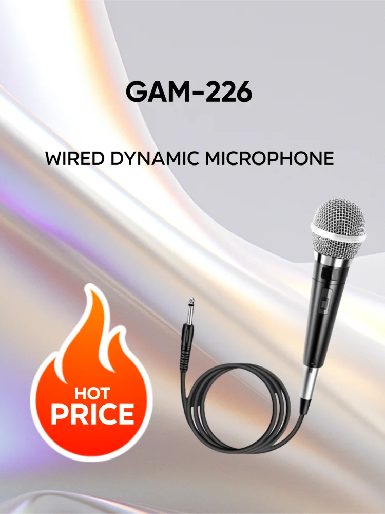 

GAM-226 Wired Dynamic Microphone Trolley Speaker Computer Party Singing Hear-Shaped Pointing High Sensitive Pick Up Handheld Mic