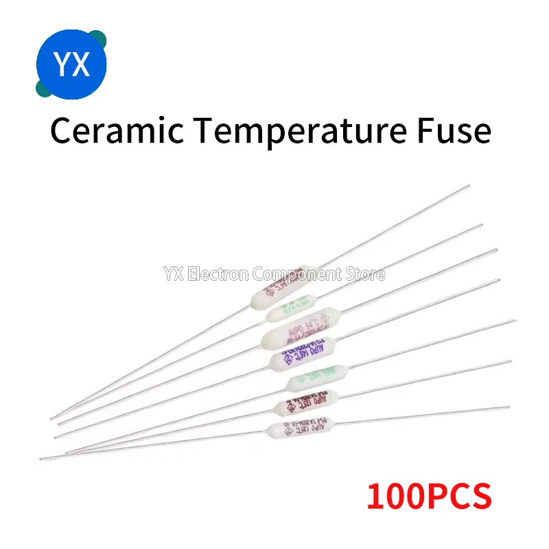100PCS JET RF AUPO Ceramic Temperature Fuse 250V 1A 2A 3A 5A Thermal Fuses 84/102/115/125/130/135/145/150C Degree