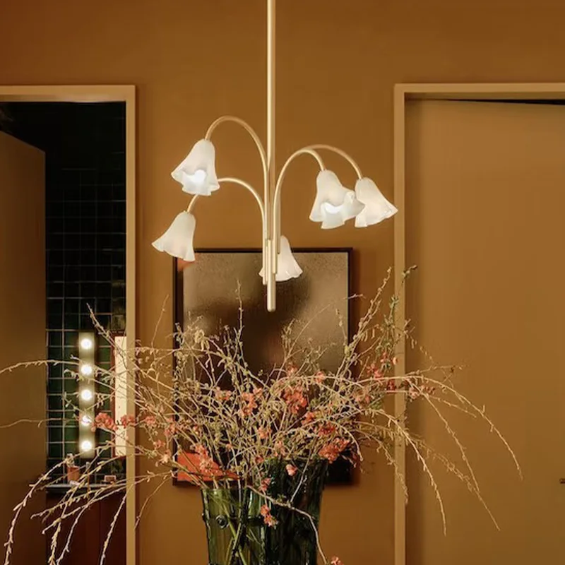 

2025 New Murano Glass Floral Chandelier Metal Brass Nickel Black Finish Dimmable Ceilings Lustre Pendant Lamp