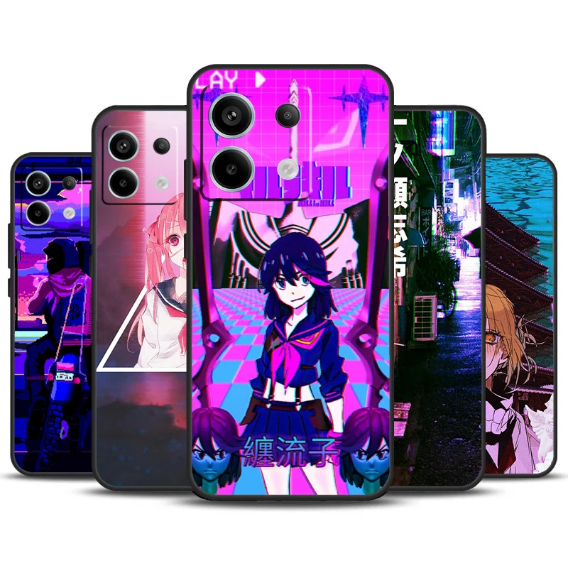 Anime Vaporwave Glitch Case For Redmi Note 13 Pro Plus 9 10 11 12 Pro 9S 10S 11S 12S Cover For Redmi 12 C 10C 13C