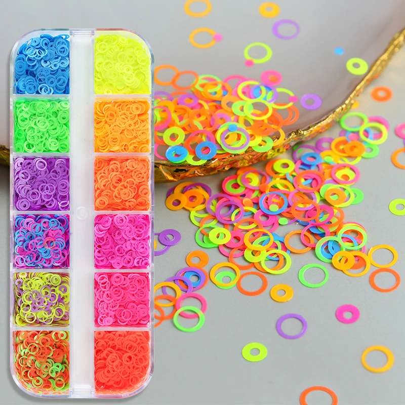 Fluorescence Bubble Ring Epoxy Filling Material Hollow Round Resin Sequins Colorant Confetti DIY Crafts Epoxy Resin Complete Kit