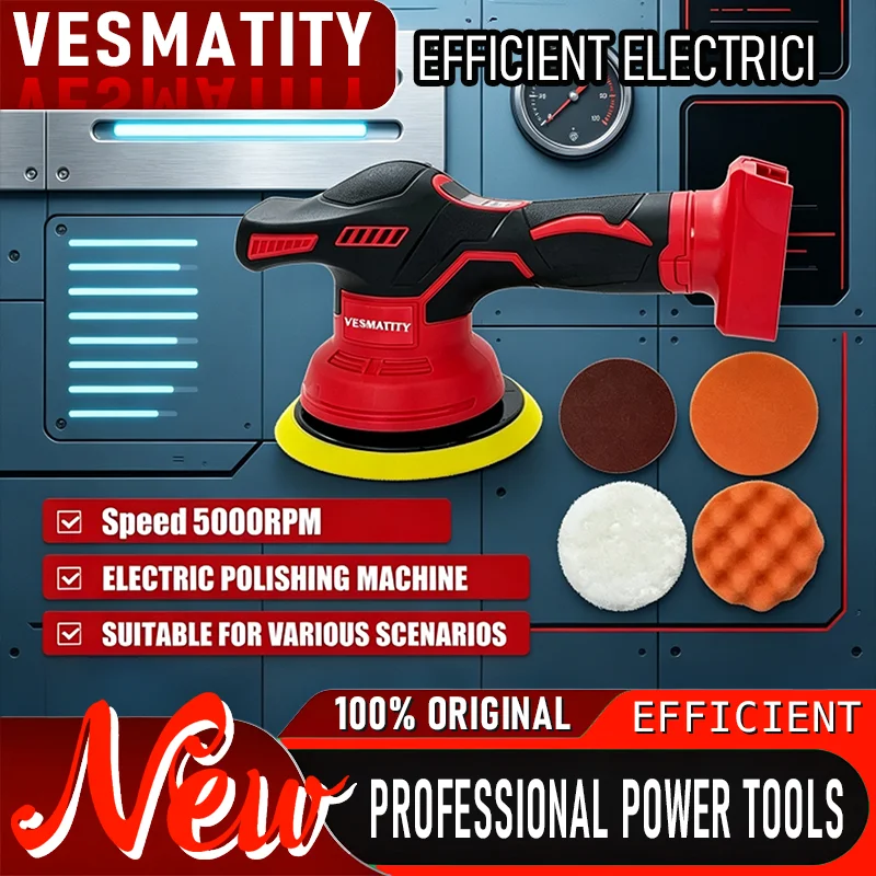 2026 HOT SALE Cordless electric polisher with digital display for auto waxing disc grinder for 18V Milwaukee battery