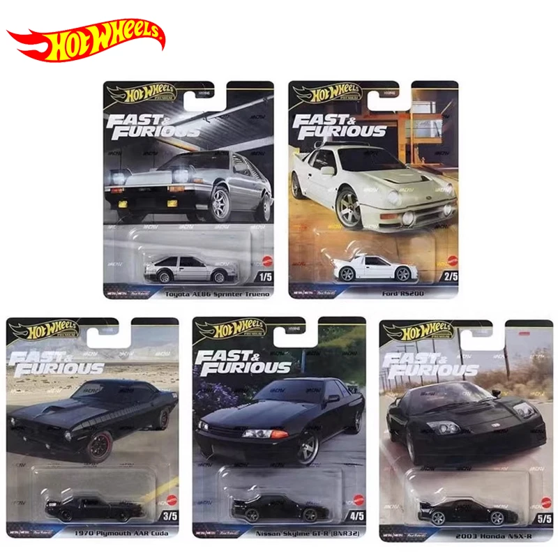 Genuine Hot Wheels Fast & Furious Car Premium 1:64  Boys Toys Diecast Nissan Skyline GTR Honda NSX-R Ford Toyota AE86 Model Gift