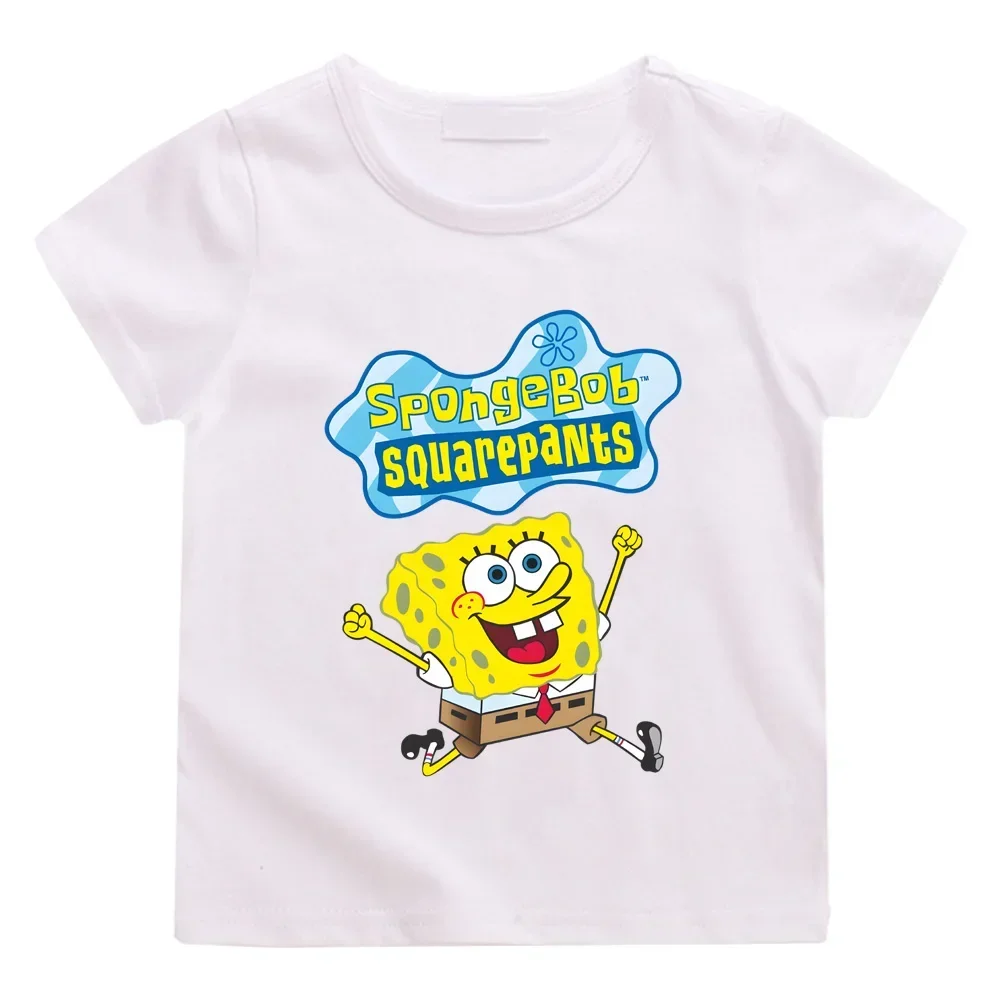 

SpongeBob SquarePants Cotton T-shirts cartoon Boys/Girls Kids Tshirts New Design Short Sleeve Tops High Quality Children Tees
