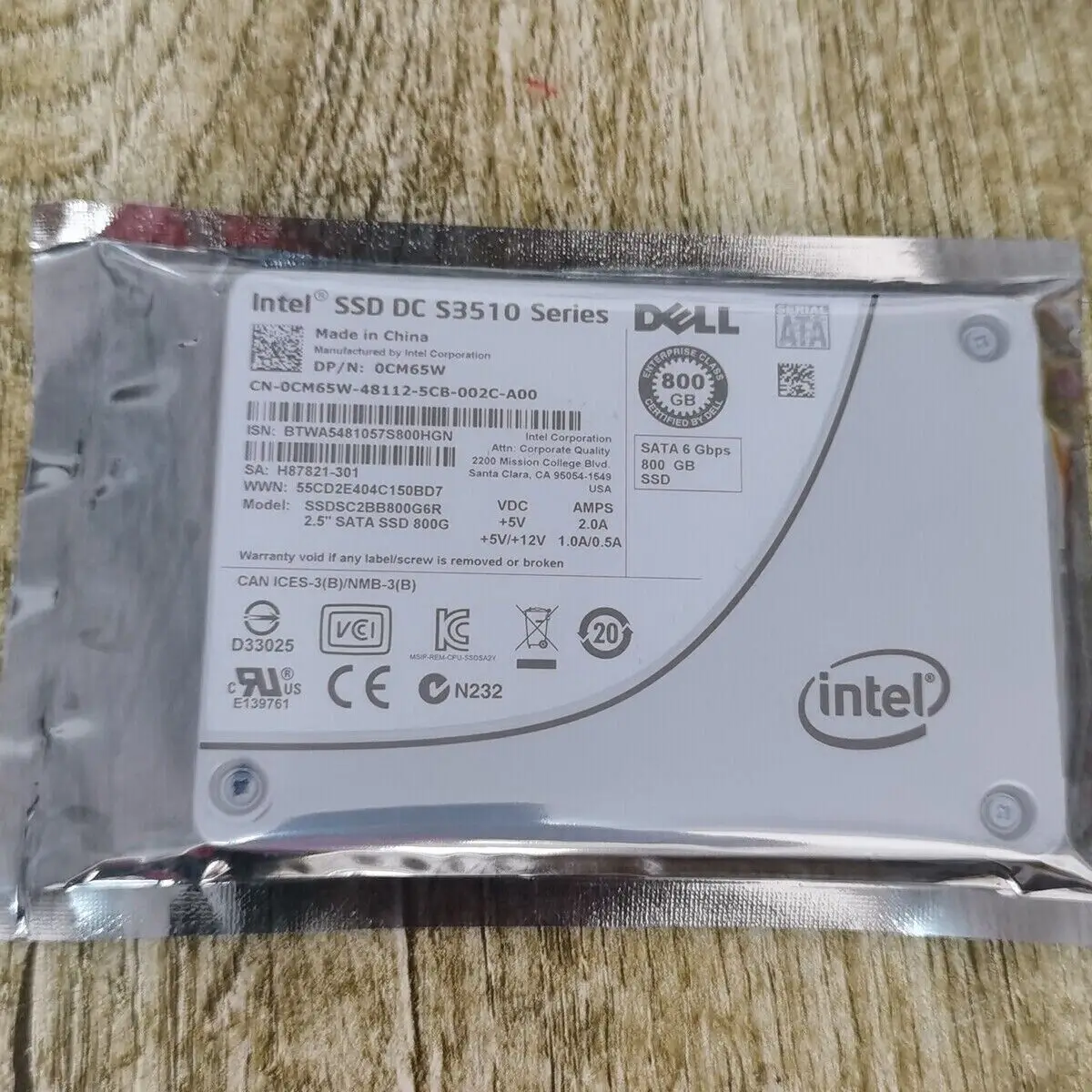 Dla DELL/INTEL 800 GB 6 Gb/s SATA SSD Intel DC S3510 Series SSDSC2BB800G6R DP/N 0CM65W