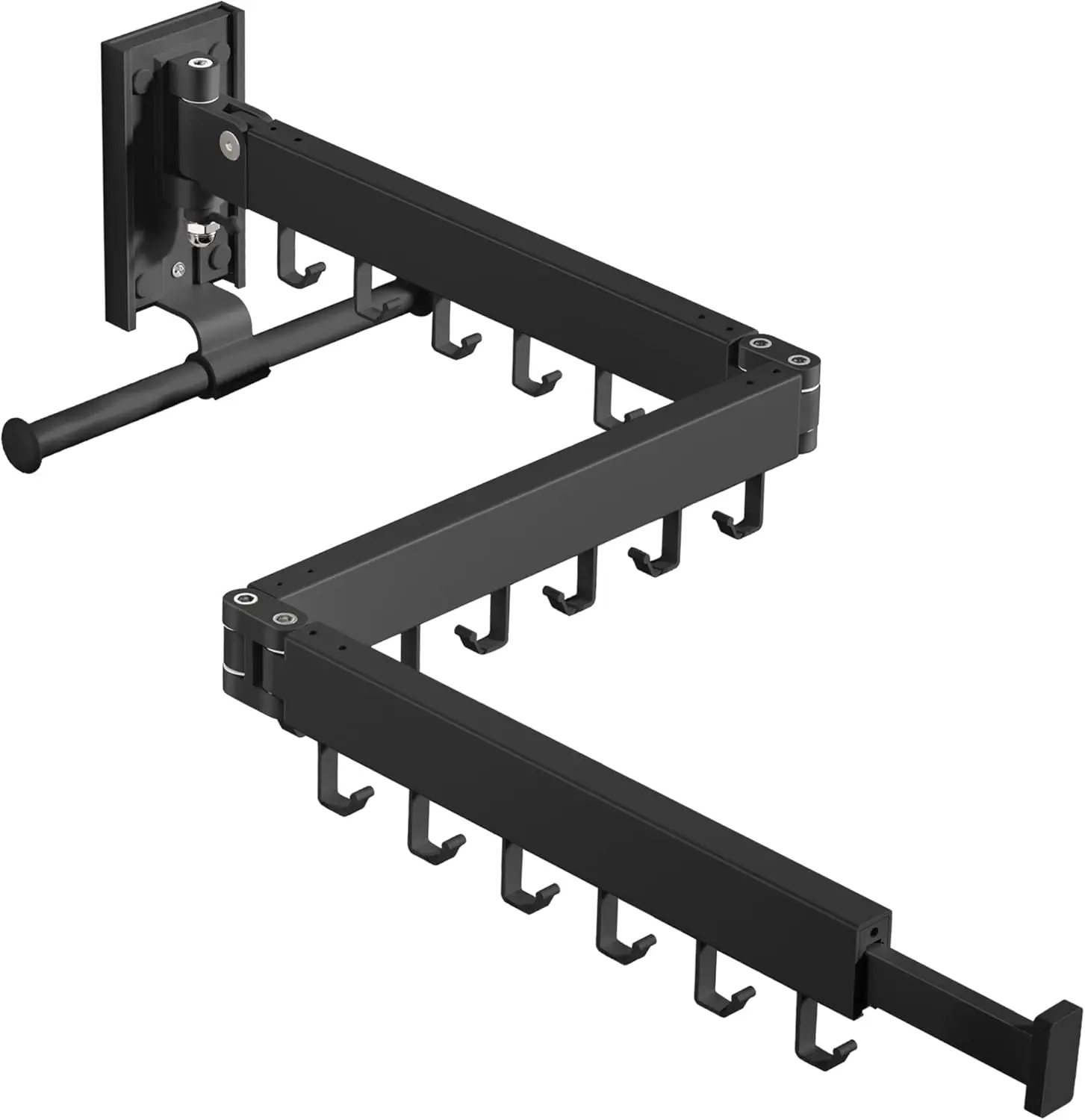 

Retractable Wall Mounted Drying Rack, Foldable Laundry Rack for Space Saving, Black