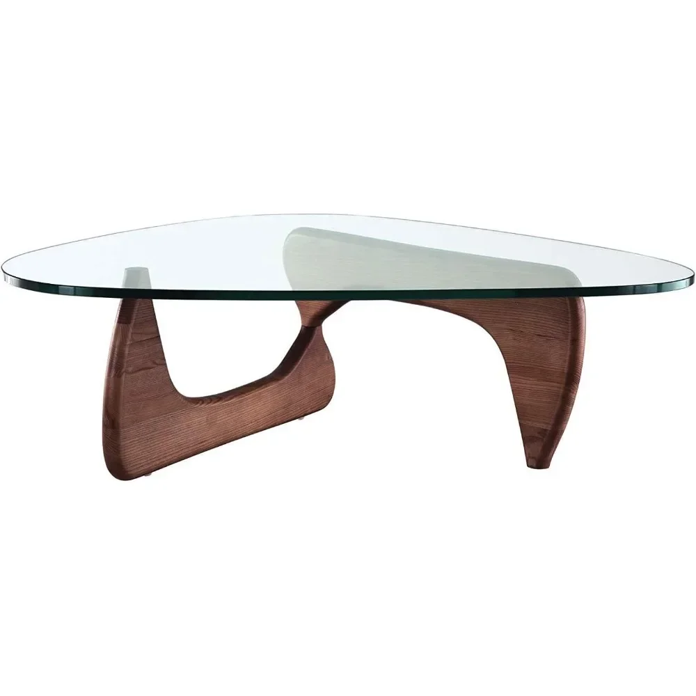 eMod - Noguchi Triangle Coffee Table Glass Top (Walnut)