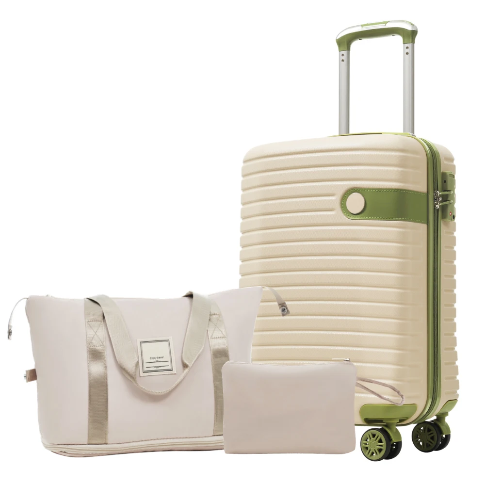 

Luggage Sets 3 Piece Carry on Luggage 22x14x9 Airline Approved, Lightweight Hardshell ABS Suitcases with Wheels, 20 inch, White