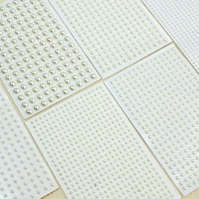 1 Vel Witte Parel Gezicht Sieraden Stickers Zelfklevende Parel Oogschaduw Kristallen Decals Decoratie DIY Glitter Gezicht Juwelen Slider