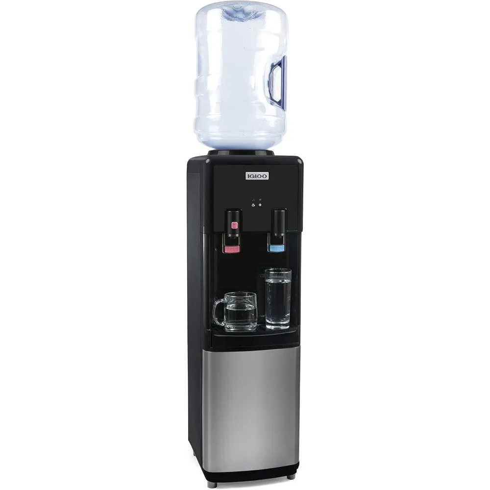 

Top Loading Hot and Cold Water Dispenser - Water Cooler for 5 Gallon Bottles and 3 Gallon Bottles - Includes Child Safety Lock