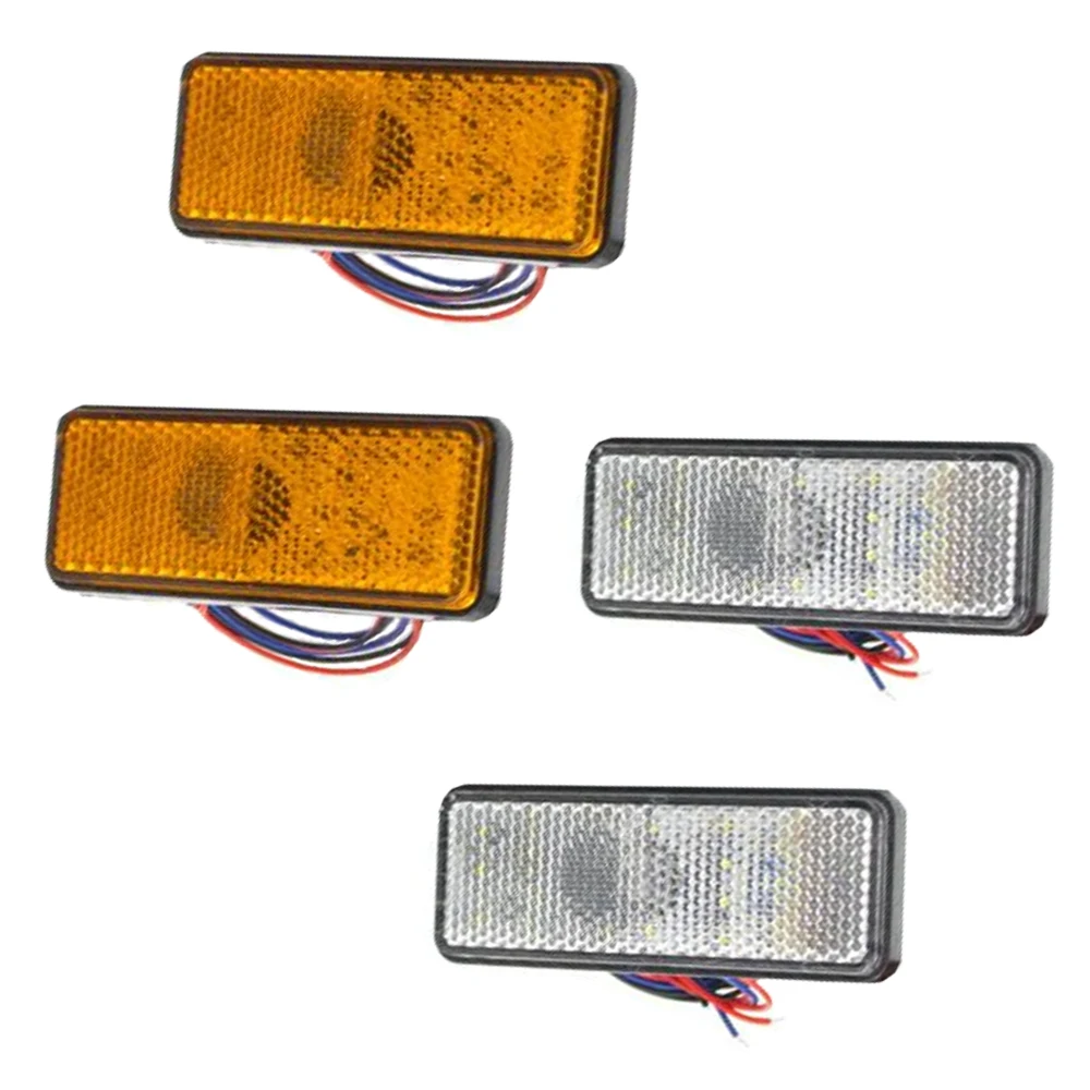 

2 Pcs Yellow/White LED Side Marker Lights Warning Reverse Lamp Car LED Side Marker Lamp Turn Signal Light