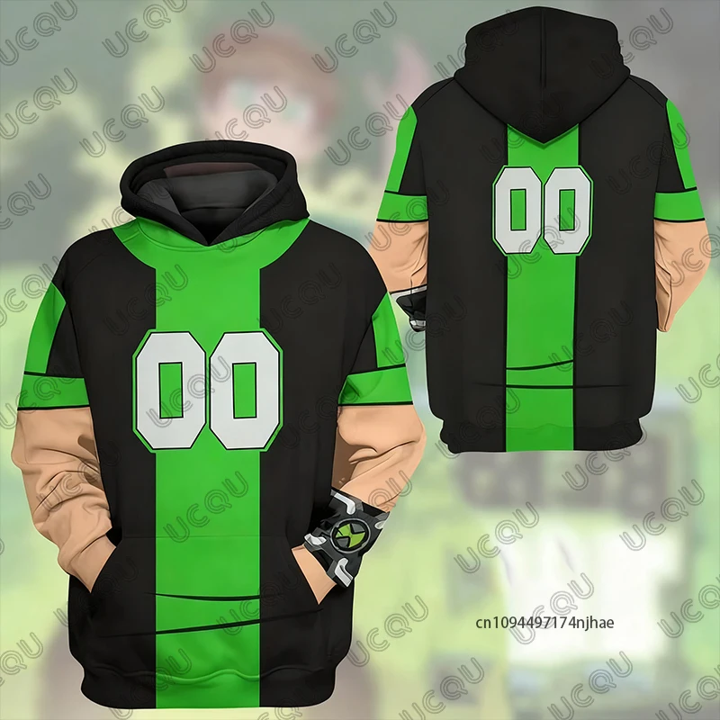 الخريف الشتاء أنيمي Omnitrix Ben10 تأثيري الأطفال هوديس ثلاثية الأبعاد بن تينيسون طباعة طويلة الأكمام البلوز عادية الاطفال/الكبار القمم