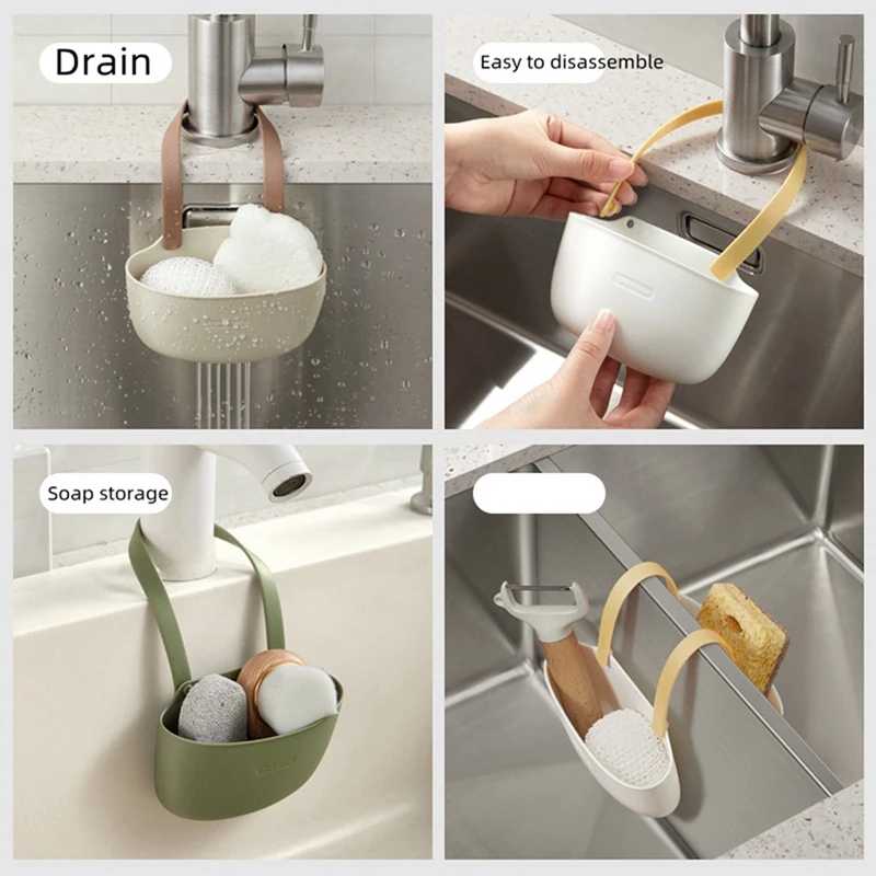 Kitchen Sink Sponges Soap Holder Storage Drying Rack Accessories Organizer Coffee Color 1 Piece