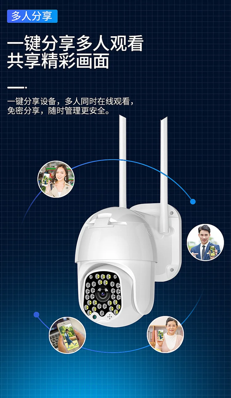 3MP 1296P  Eseecloud  APP Full Color  Wireless PTZ 4G/WIFI IP Camera AI Humanoid Motion Detection Home Security CCTV Monitor