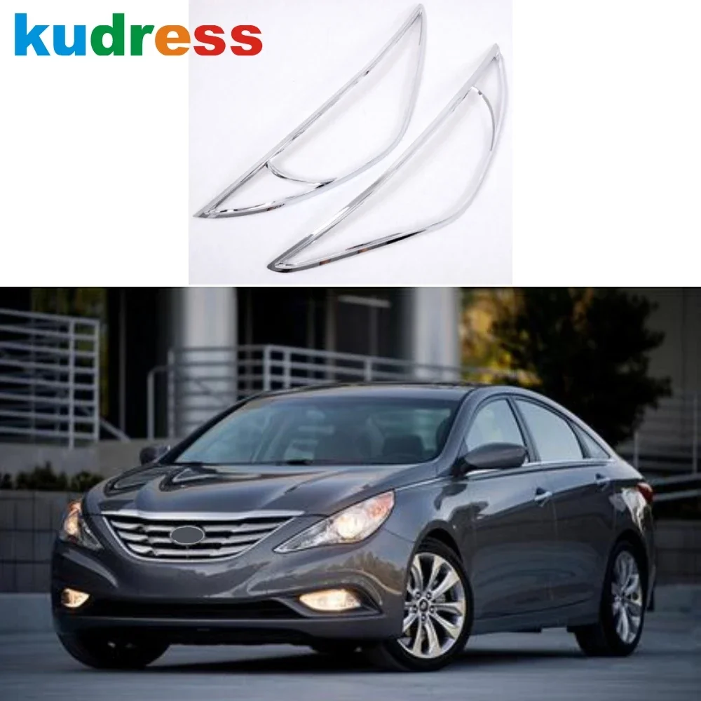 

For Hyundai Sonata i45 2011 2012 2013 2014 Chrome Car Front Head Light Lamp Cover Trim Headlight Frame Trims Accessories
