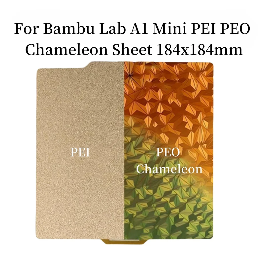 

Для Bambu Lab A1 Mini Строительная пластина PEI 184x184 PEO Хамелеон PET PEI текстурированная гладкая Магнитная пружина стальной лист двусторонний