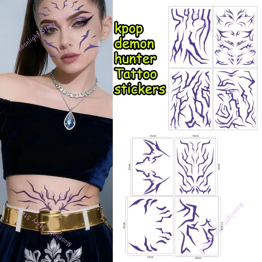 KPop охотники на демонов Руми Кан реквизит для косплея татуировка наклейка Руми татуировка наклейка демоннирующая наклейка для Хэллоуина реквизит для взрослых