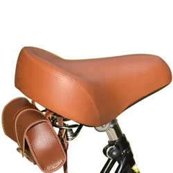 Bicycle Universal Saddle Retro Brown Brown Color Spring Thicker and Softer Bicycle Seat Urban Leisure Bicycle Saddle