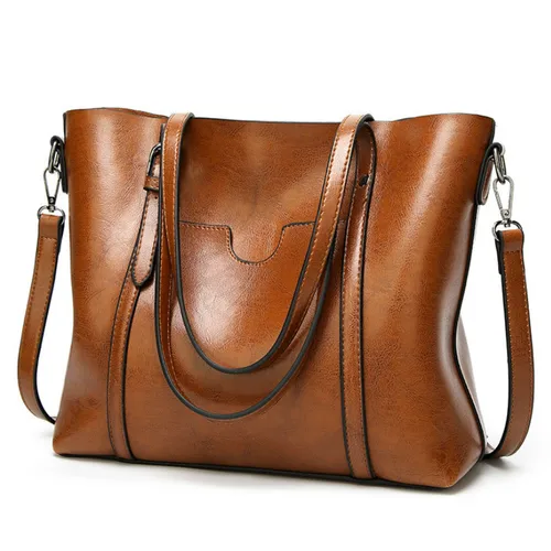 Bolsos de hombro para mujer, bolso de mano de cuero encerado al óleo, bolso cruzado, bolsos Vintage, bolsos de mujer, bolso de diseñador de alta calidad
