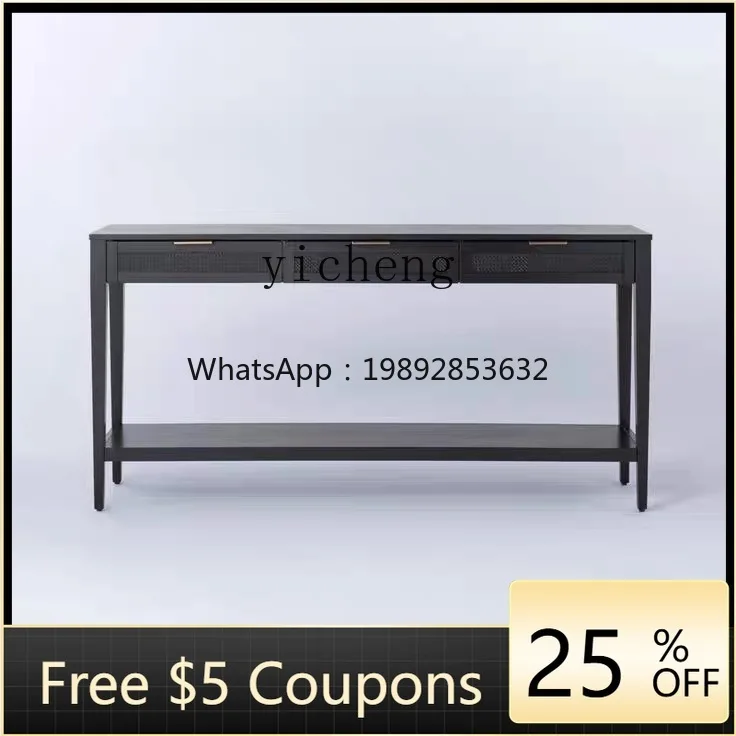 

H3-23 entrance table, black living room end view table, solid wood entrance table, foyer partition entrance cabinet