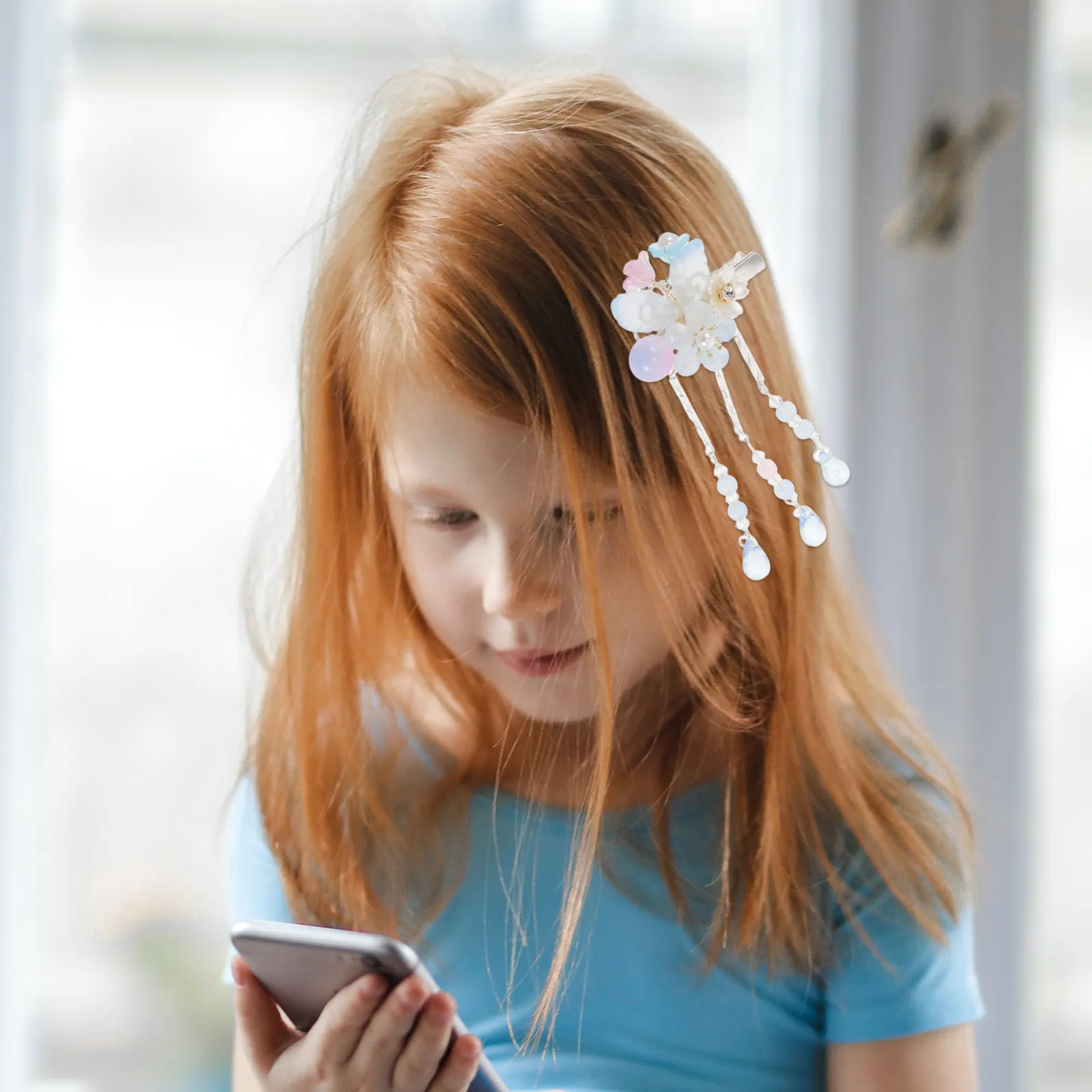 

2 пары заколок для волос в китайском стиле: винтажные заколки с цветами и кисточками для девочек, для традиционного костюма Ханьфу, эстетичная укладка волос