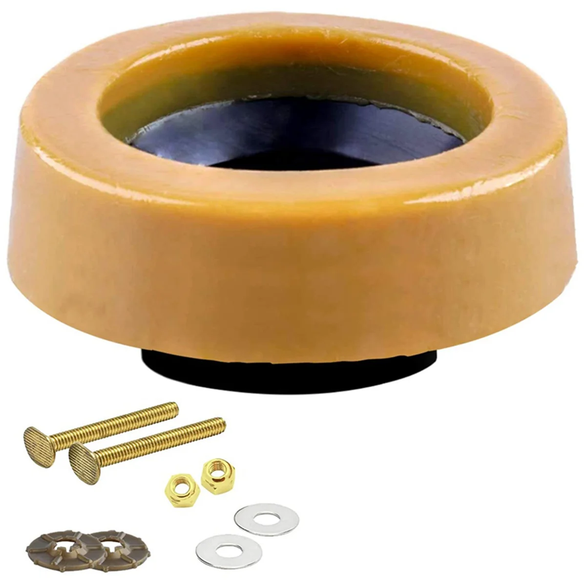 Toilet Wax Ring Kit for Floor Outlet Toilets New Install or Re-seat with Flange and Bolts