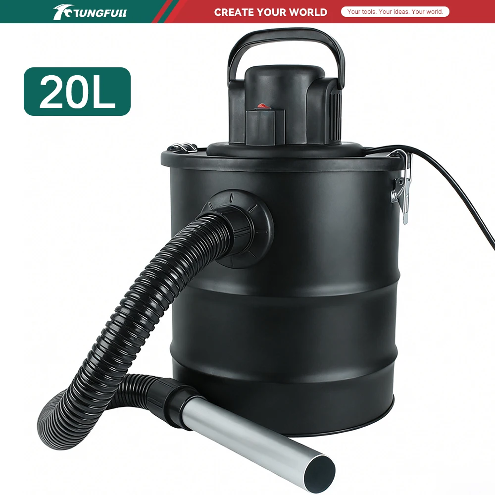 TUNGFULL Fireplace Ash Vacuum Cleaner Powerful Suction 20L 110V 220V 1200W Household Barrel Vacuum Cleaner for Hotel Apartments