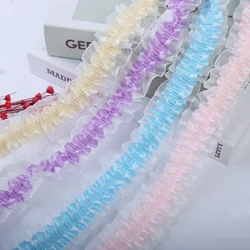 2024 Hot selling elastic center fold ruffled lace DIY hat headband bracelet Colored material clothing skirt sewing accessories