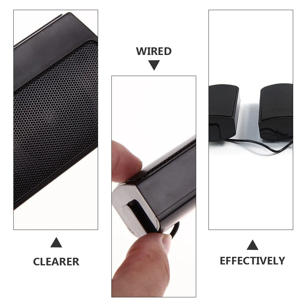 

1 Pair Usb Mini Speaker Wired Sound Box For Computer Clear Audio Multi-Purpose Voice Box Anti-Interference Loudspeaker
