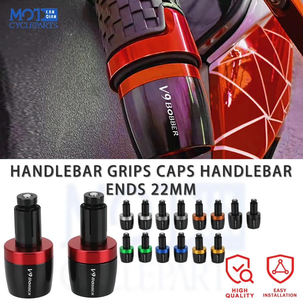 

For MOTO GUZZI V9BobbeR V9 BobbeR 2016 Motorcycles Handlebar Grips Bar End Sliders Handle Bars Grip Cap Plug Slide 7/8'' 22MM
