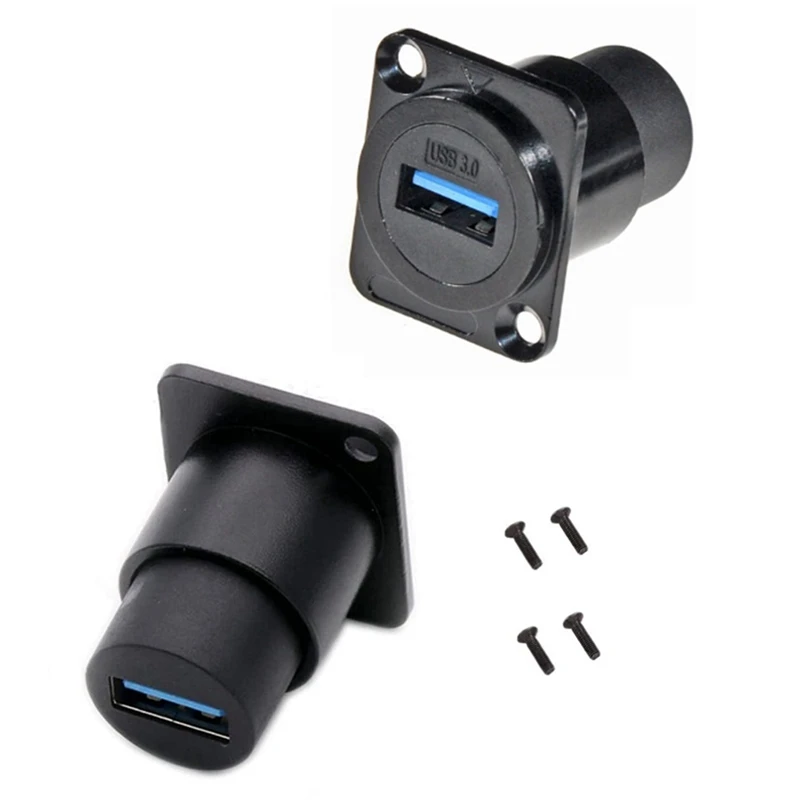 Enchufe USB 3,0 de Metal, conector USB 3,0 hembra a hembra, conector USB 3,0 tipo D, montaje en Panel USB, acoplador de señal sin soldadura
