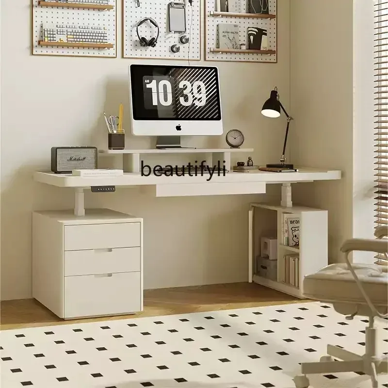 A003 Electric lifting table Solid wood paint Learning office Computer desk Living room Workbench