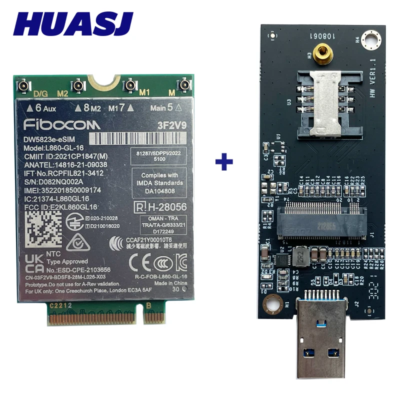 L860-GL-16 DW5823e LTE 4G CAT16 Intel(R ) XMM 7560R + módulo para módem 4G NGFF M.2 para ordenador portátil Dell 7640 3581, DW5823e-eSIM