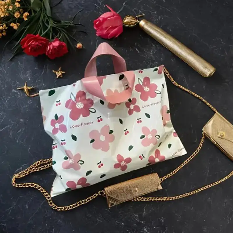 

50/100PCS Shopping Bag Carry Out Bags Clothing Storage Bags Thick Supermarket Grocery Shopping Tote Gift Packing Home Storage