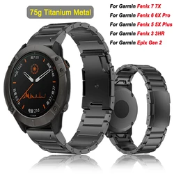 22 26mm Titanium Metal Watchband For Garmin Fenix 7 7X 6 6X Pro 5 5X Plus 3HR Epix Gen 2 Forerunner 935 Strap Quickfit Bracelet