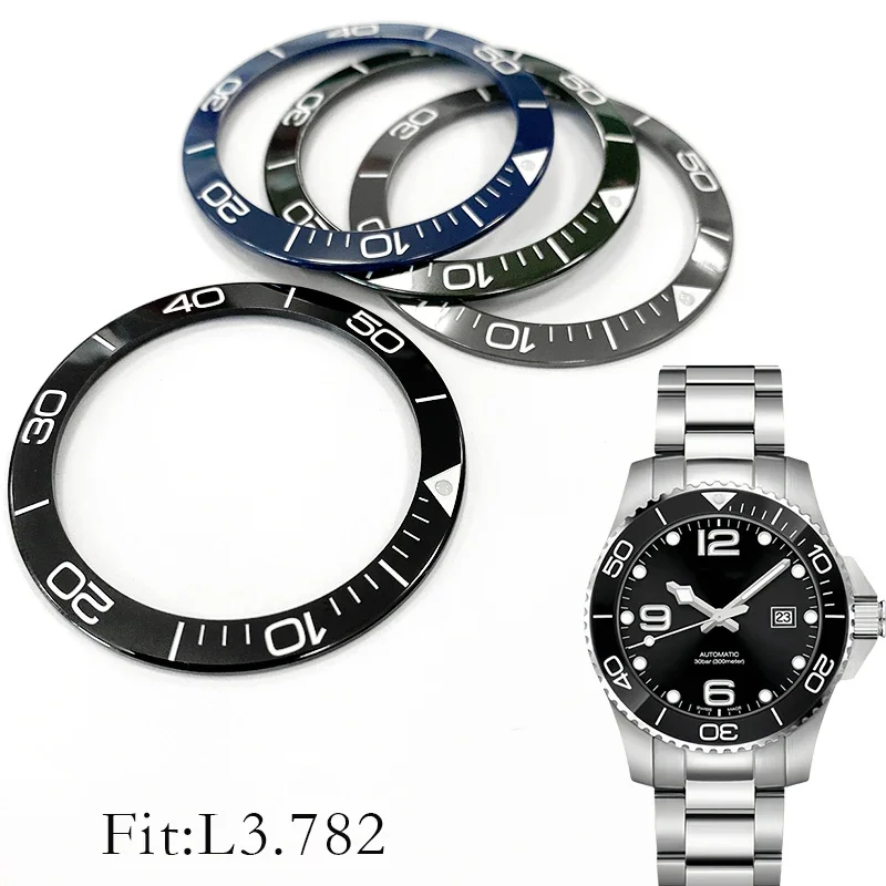 

High Quality Self-Adhesive Ceramic Watch Bezel With Back Sticker Fit L3.782 Diver Style Watch Modification Accessories