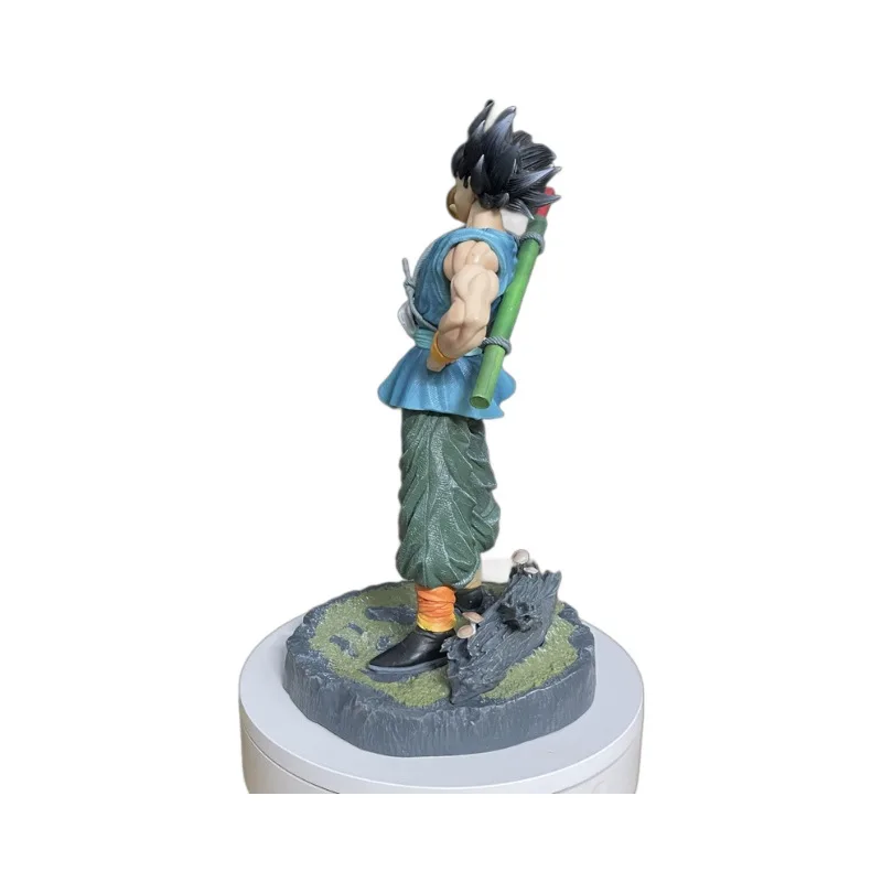 Dragon Ball Anime Super Saiyan Son Goku Happy Laughing Goku, estatua de cuatro estrellas, periféricos, juguete de regalo de cumpleaños para niños, 41cm