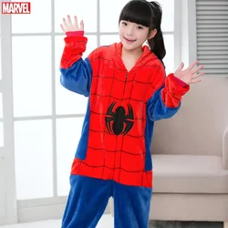 Marvel Superhero Spiderman Kids Pajamas Children Winter Warm Sleepwear Boy Girl Cosplay Pijamas Christmas Party Outfit Gifts