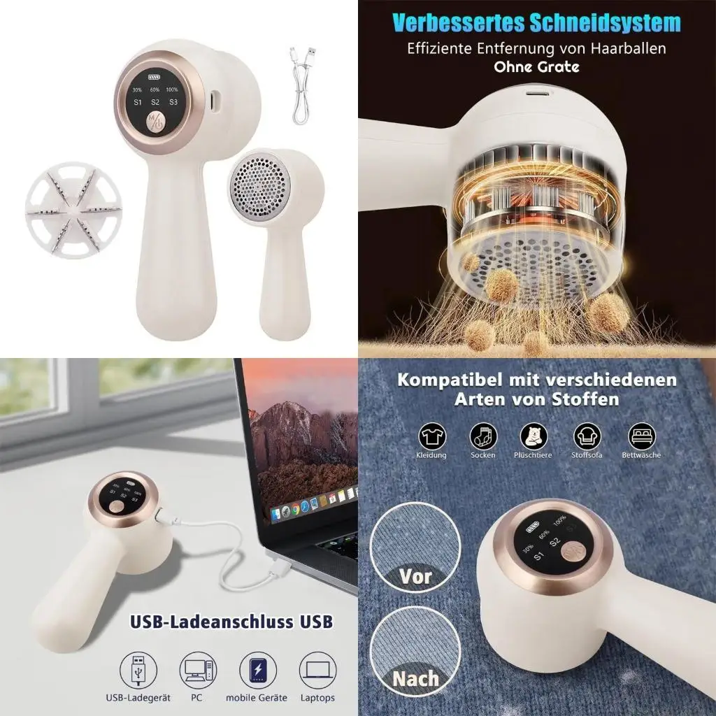 

D0AB Electric Lint Shaver Lint Remover USB Rechargeable Lint Remover with 3 Modes Intelligent LED Screen Lint Remover