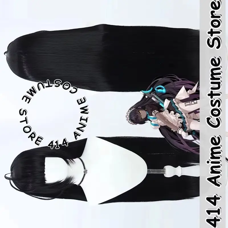

Game & Anime Kadomitsu Karin Cosplay Wig Blue Archive Black Straight Long Simulation Scalp Heat-Resistant Fiber Synthetic Hair