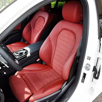 適用於賓士C級W202、W203、W204、W205、W206車型的五座客製化汽車座椅套,全套耐用真皮材質。 8 最佳銷售 賓士E級真皮座椅套 - №4