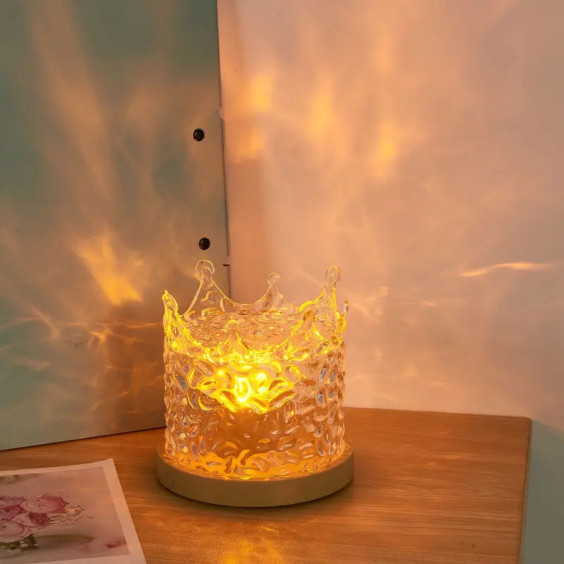 

Ins Стиль Вращающийся Водный Узор Ночник Креативный Подарок Изголовье Спальни Пламя Атмосфера Свет Аврора Динамическая Настольная Лампа