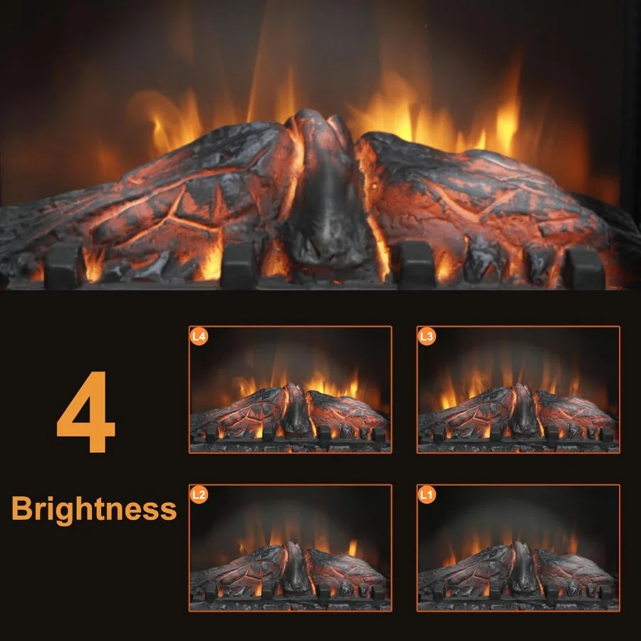 18 موقد كهربائي لتدفئة غرفة المعيشة أو غرفة النوم مع تأثيرات اللهب الواقعية وظيفة مؤقت التحكم عن بعد Adjus #4
